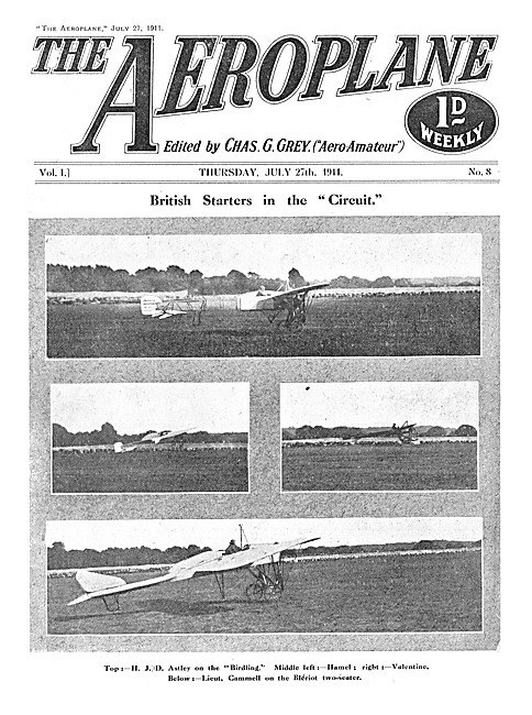 The Aeroplane Magazine Cover July 27th 1911 - Circuit Of Britain 