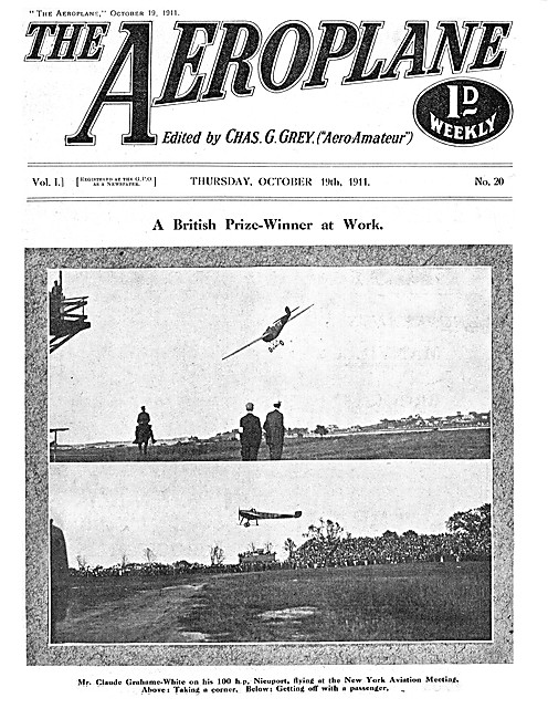 The Aeroplane Magazine Cover October 19th 1911 - Grahame-White   