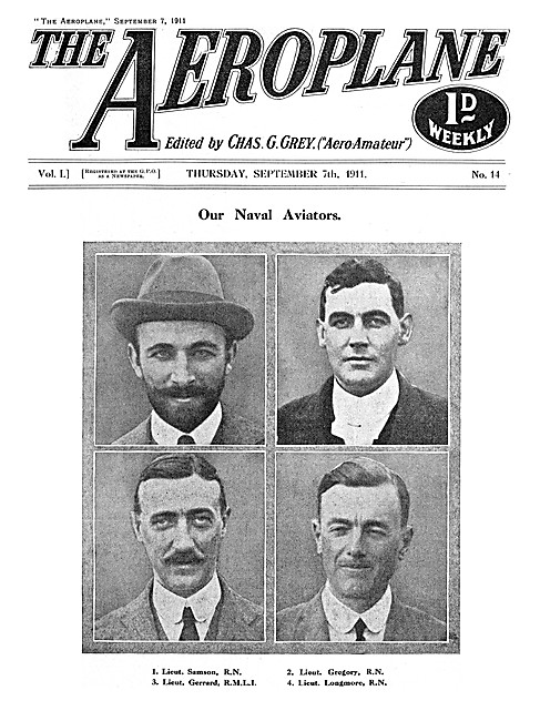 The Aeroplane Magazine Cover September 7th 1911 - Naval Aviators 