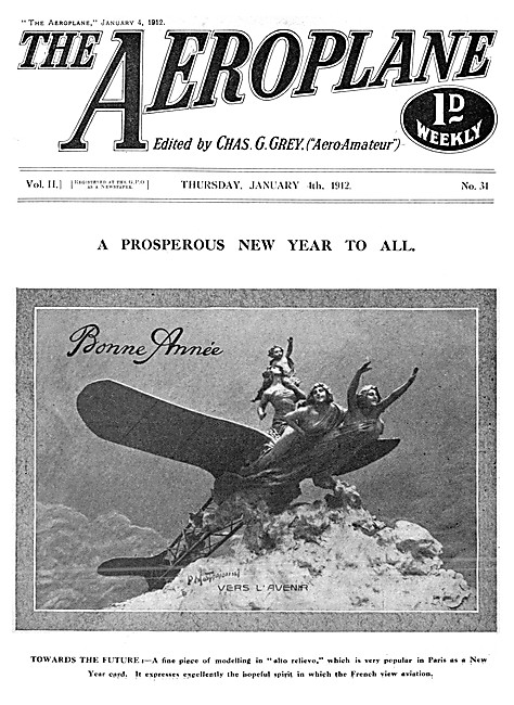  The Aeroplane Magazine Cover January 4th 1912 - Alto Relievo    