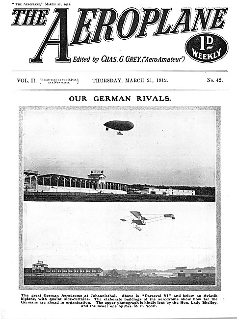 The Aeroplane Magazine Cover March 21st 1912 - Johannistal Field 