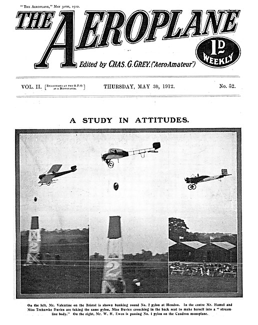 The Aeroplane Magazine Cover May 30th 1912 - Miss Trehawke Davies
