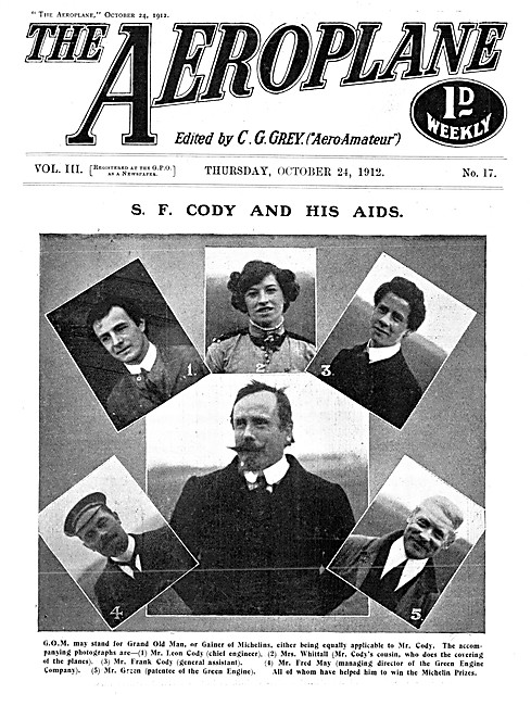 The Aeroplane Magazine Cover October 24th 1912 - The Cody  Team  