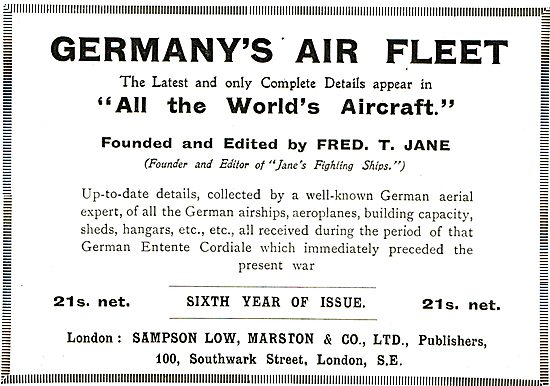 Germany's Air Fleet Edited By Fred T.Jane 21/- Net               