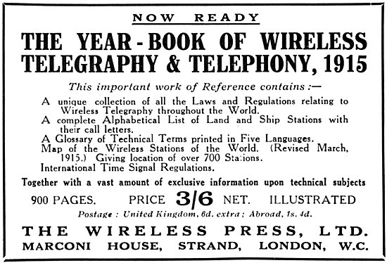 The Year Book Of Wireless Telegraphy & Telephony 1915            