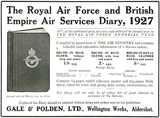 The Royal Air Force & British Empire Air Services Diary          