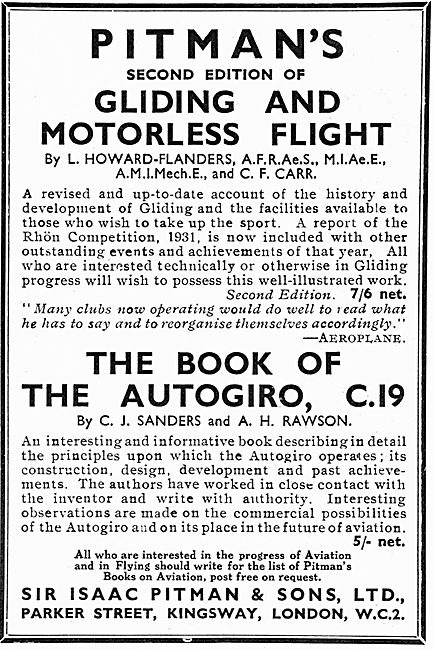 Gliding & Motorless Flight By L.Howard Flanders                  
