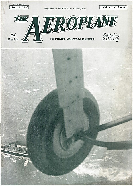 The Aeroplane Magazine Cover January 18th 1933                   