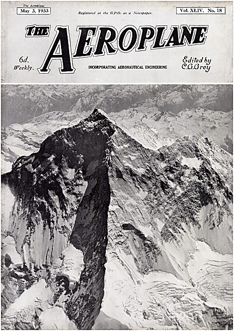 The Aeroplane Magazine Cover May 3rd 1933 - Houston Everest      
