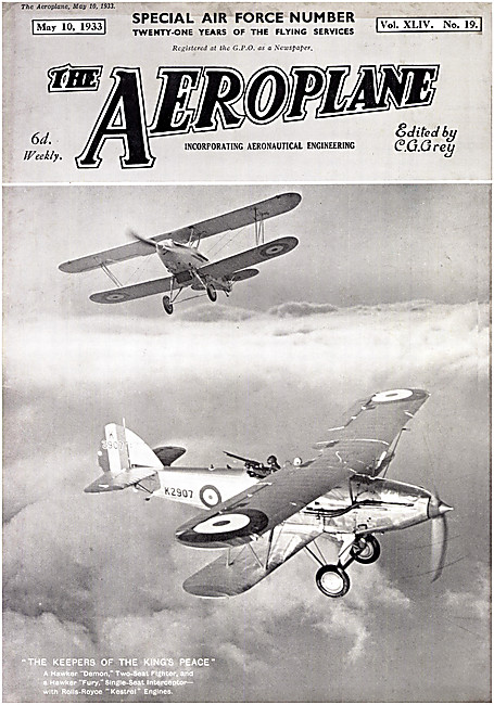  The Aeroplane Magazine Cover May 10th 1933 - Hawker Demon       