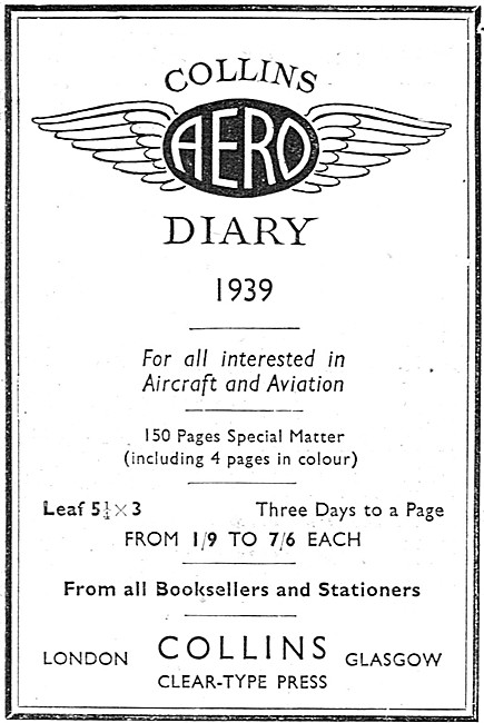  Collins Aero Diary 1939                                         