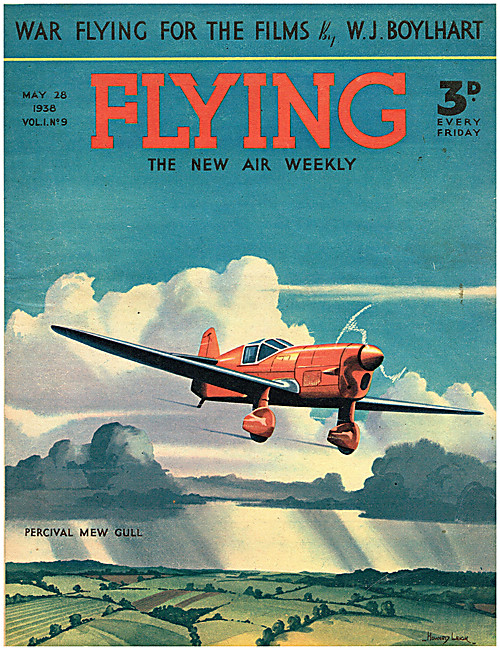 Flying Magazine Cover May 28th 1938 - Percival Mew Gull          
