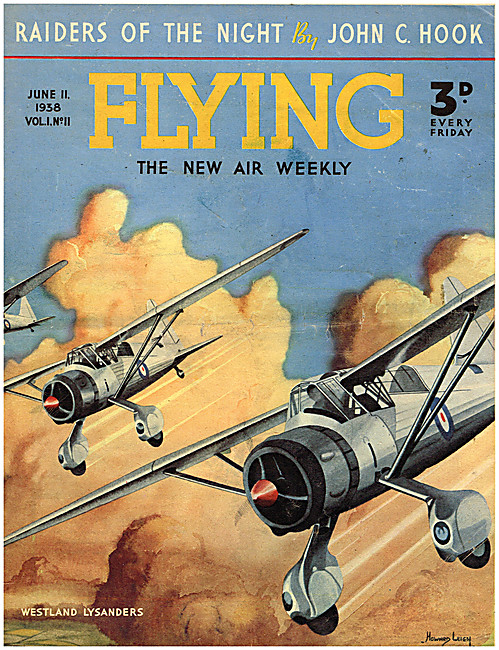 Flying Magazine Cover June 11th 1938 - Westland Lysander         