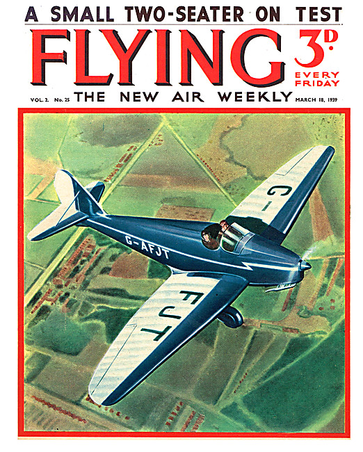 Flying Magazine Cover March 18th 1939 - Tipsy B Aircraft         