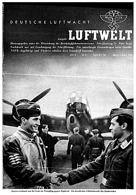 Deutsche Luftwacht Luftwissen Magazine Cover March1941           