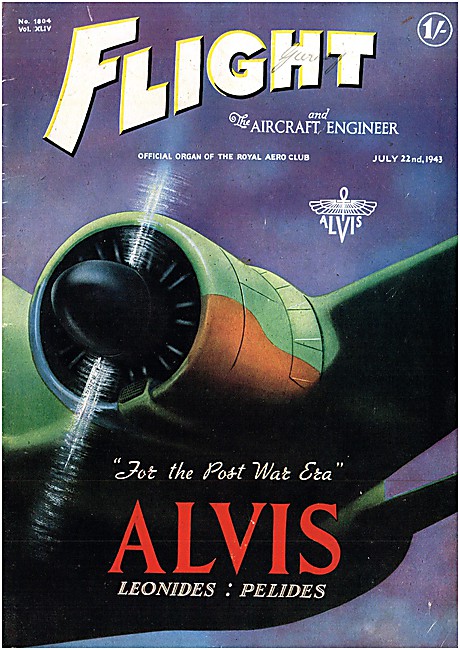 Flight Magazine Cover July 22nd 1943 - Alvis Leonides - Pelides  