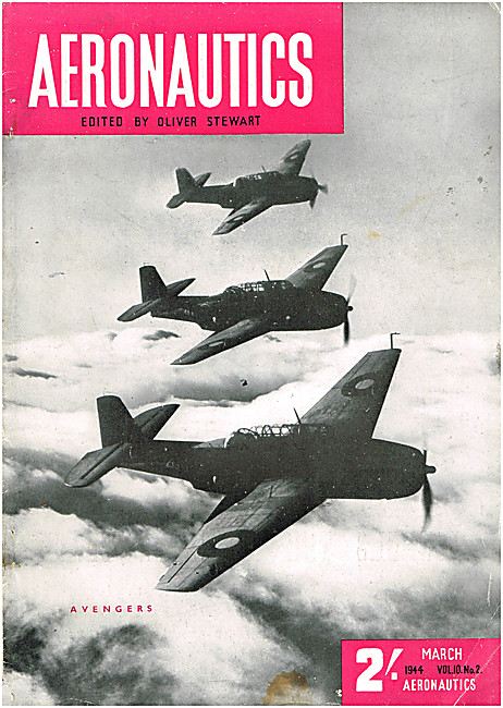 Aeronautics Magazine Cover March 1944 - Grumman TBF Avenger      
