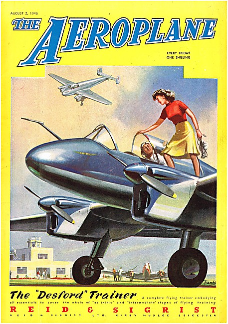 The Aeroplane Magazine Cover August 2nd 1946 - Desford Trainer   