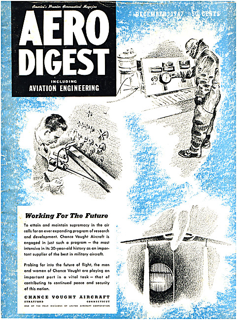 Aero Digest Magazine Cover December 1947 Chance Vought Aircraft  