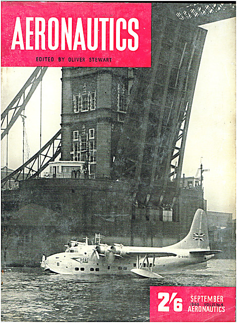 Aeronautics Magazine Cover September1949 - Short Solent On Thames