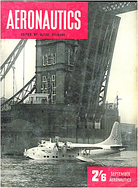 Aeronautics Magazine Cover September1949 - Short Solent On Thames