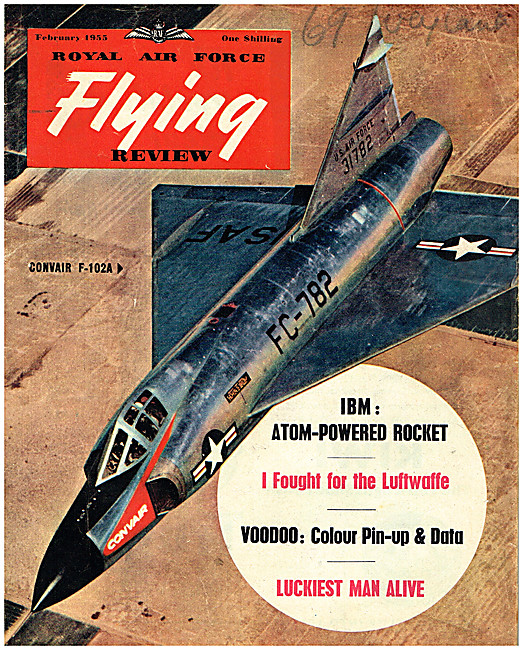RAF Flying Review Magazine Cover February 1955 - Convair F-102A  