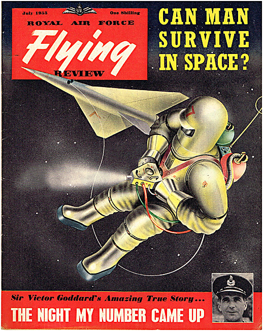 RAF Flying Review Magazine Cover July 1955 - Man In Space        