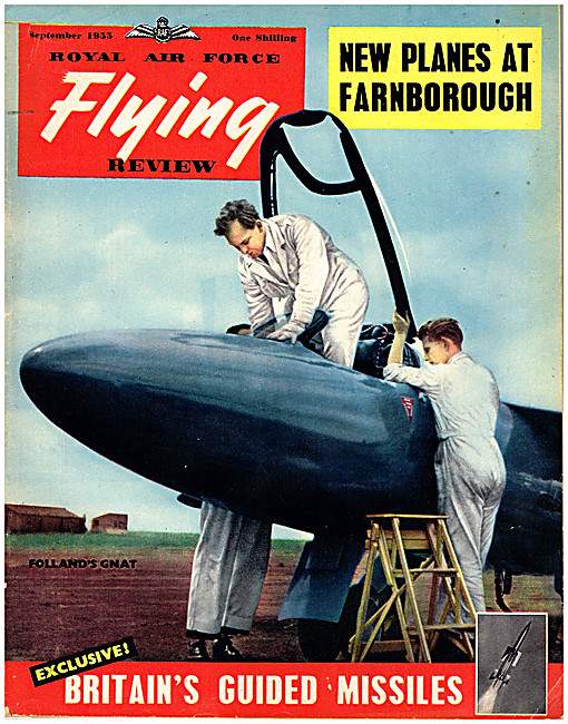 RAF Flying Review Magazine Cover September 1955 - Folland Gnat   