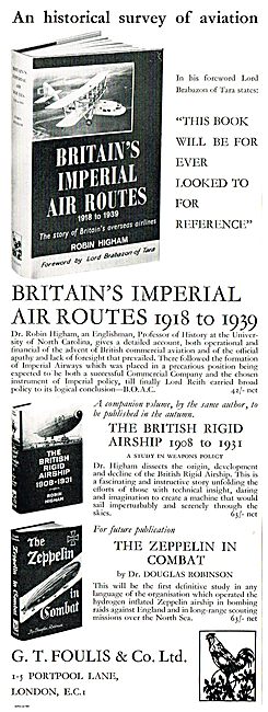 Britain's Imprerial Air Routes 1918-1939 By Robert Higham 42/-   