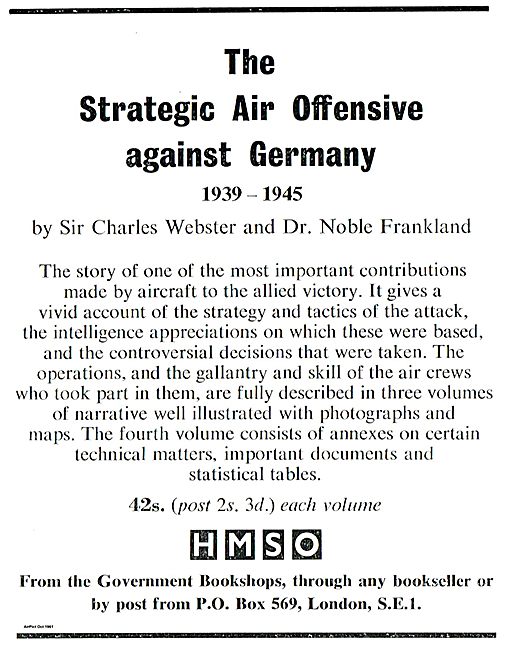 The Strategic Air Offensive Against Germany  Webster & Frankland 
