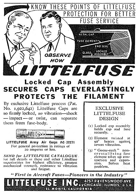 Littlefuse Aircraft Fuse. 4757 Ravenswood  Ave, Chicago          