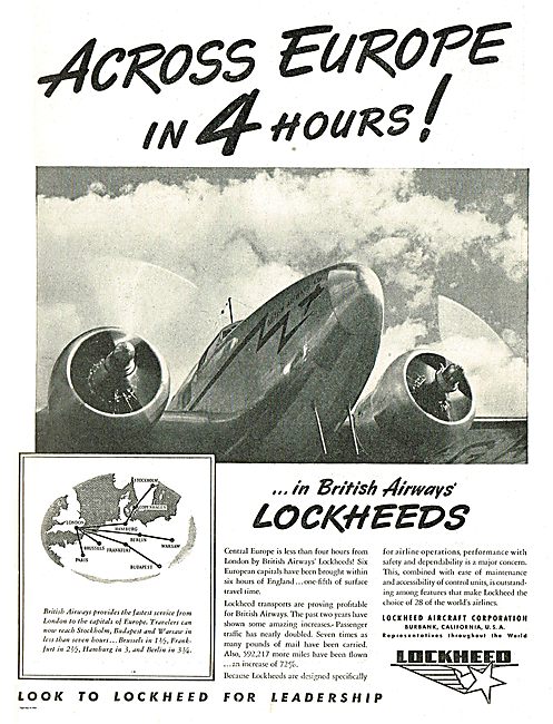 Lockheed Aircraft In Service With British Airways.               