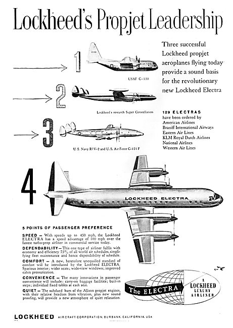 Lockheed Turboprop Aircraft 1956                                 