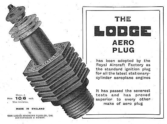 The Lodge Aero Spark Plug Adopted By The Royal Aircraft Factory  