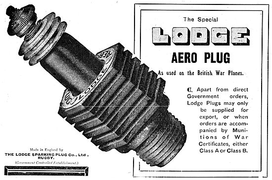 Lodge Aero Engine Sparking Plugs                                 