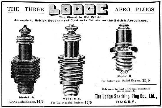 Lodge Aero Engine Sparking Plugs                                 