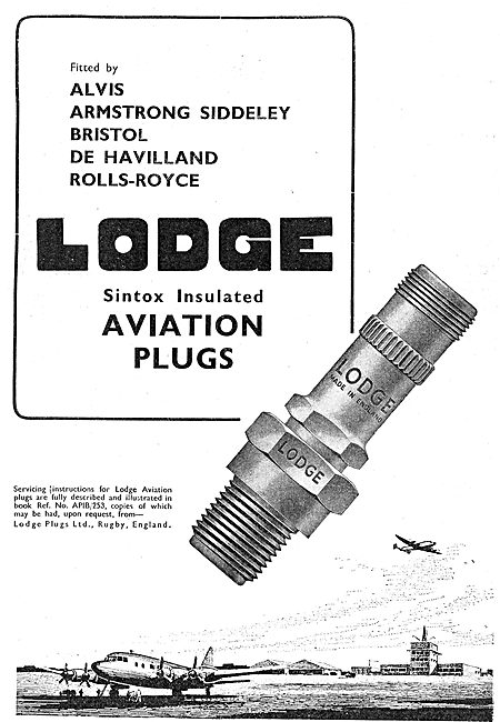 Lodge Aero-Engine Sparking Plugs                                 