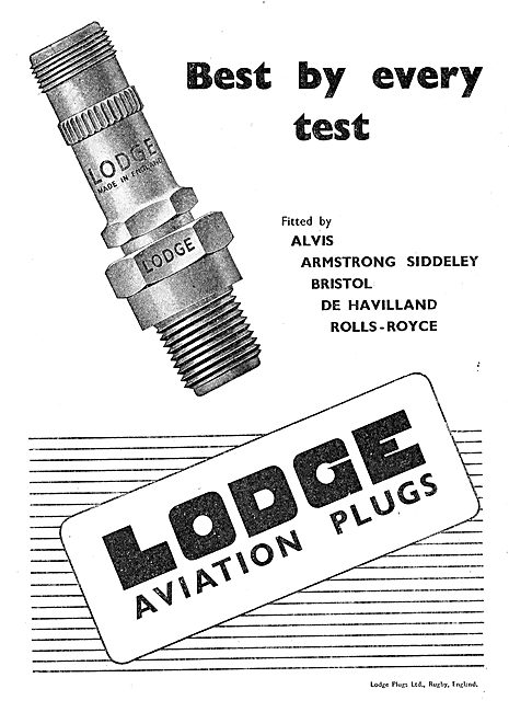 Lodge Aero-Engine Sparking Plugs                                 