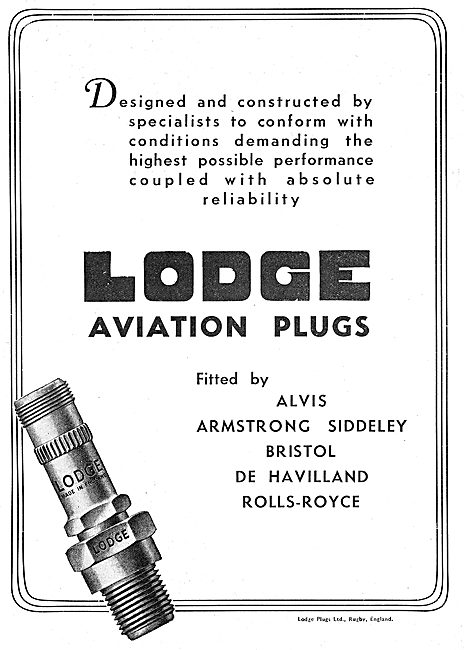 Lodge Aero-Engine Sparking Plugs                                 