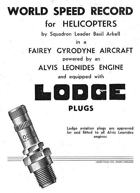 Lodge Aero-Engine Sparking Plugs                                 