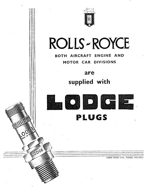 Lodge Aero-Engine Sparking Plugs                                 