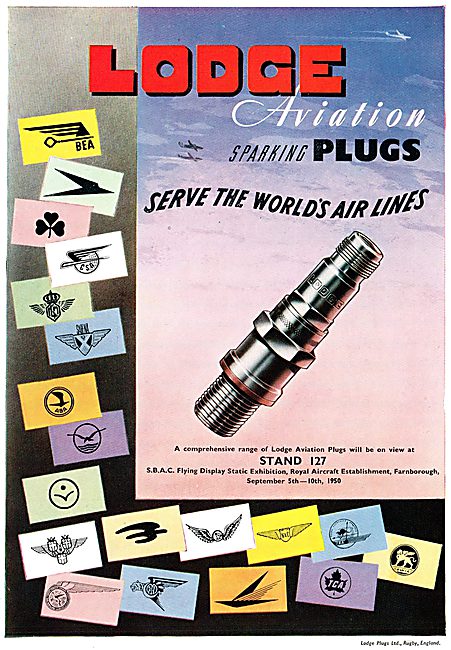 Lodge Aviation Sparking Plugs & Igniters 1950                    