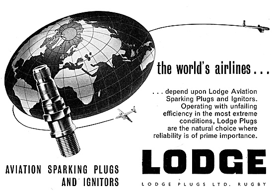 Lodge Aircraft Sparking Plugs & Igniters 1960                    