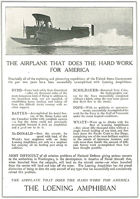 Loening Amphibian:The Plane The Does The Hard Work For America   