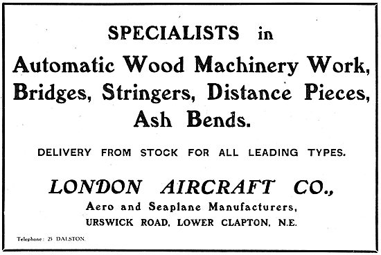 London Aircraft Co. Specialists In Automatic Wood Machinery Work 