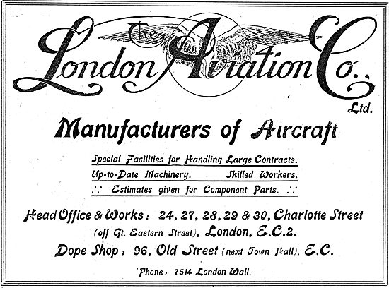 The London Aviation Co - Charlotte St. Aircraft Manufacturers    