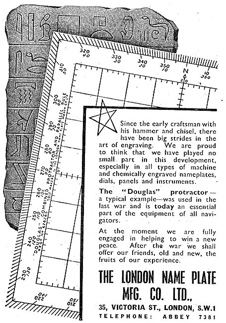 London Name Plate Co. Douglas Protractors 1943                   