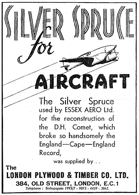 London Plywood & Timber Co. Siver Spruce For Aircraft            