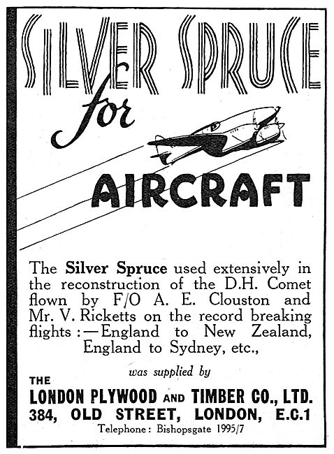 London Plywood & Timber Co. Aircraft Grade Silver Spruce         