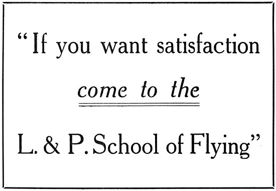 London & Provincial School Of Flying L & P Flying School 1915    